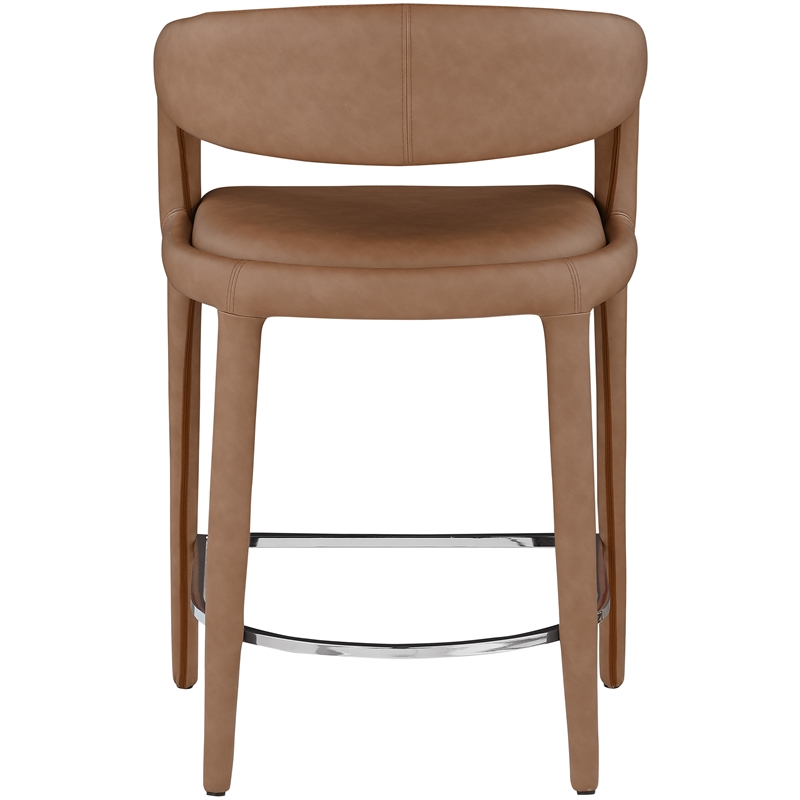 Meridian Furniture Sylvester Brown Vegan Leather Stool