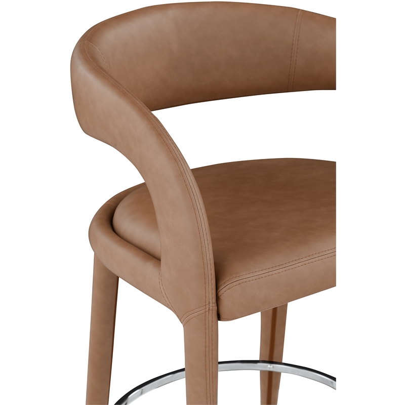 Meridian Furniture Sylvester Brown Vegan Leather Stool