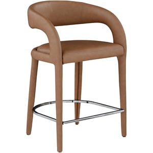 Meridian Furniture Sylvester Brown Vegan Leather Stool