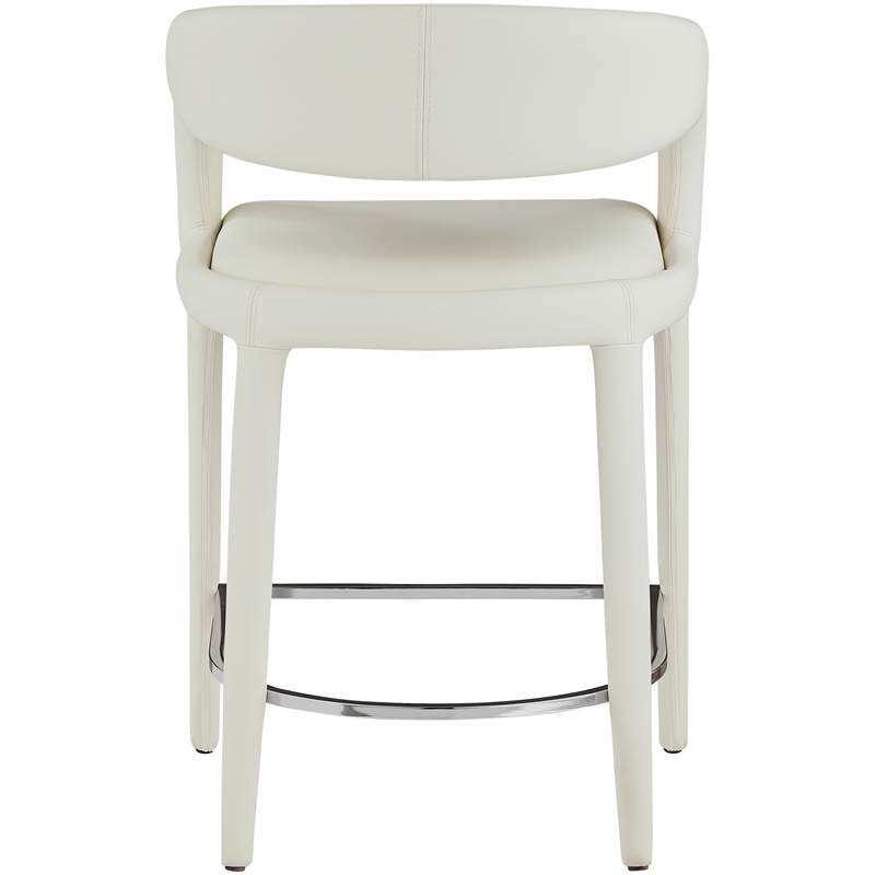Meridian Furniture Sylvester Cream Vegan Leather Stool