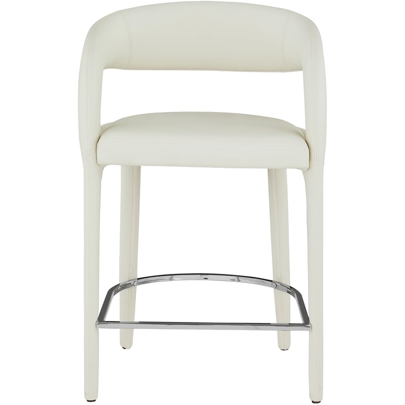 Meridian Furniture Sylvester Cream Vegan Leather Stool
