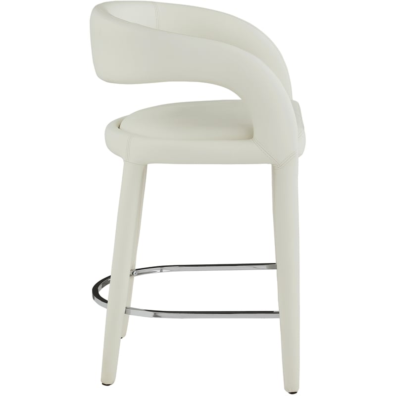 Meridian Furniture Sylvester Cream Vegan Leather Stool