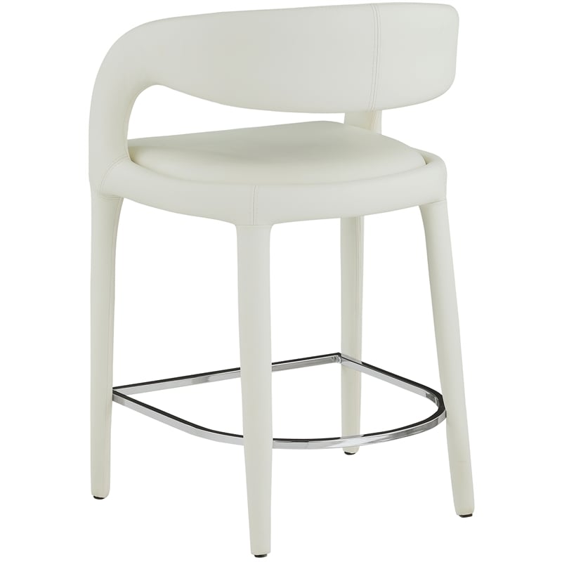 Meridian Furniture Sylvester Cream Vegan Leather Stool