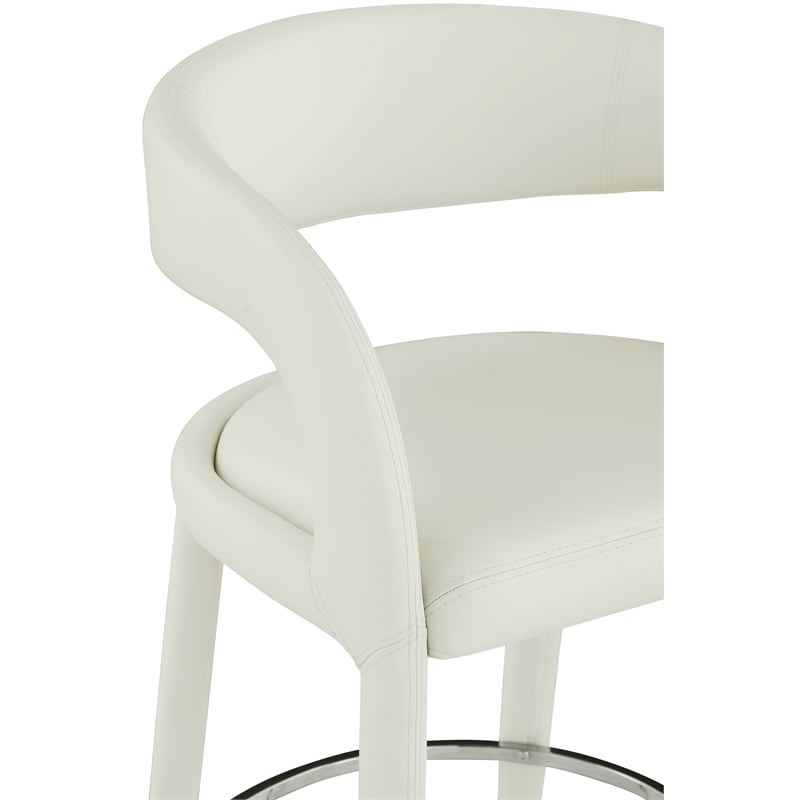 Meridian Furniture Sylvester Cream Vegan Leather Stool