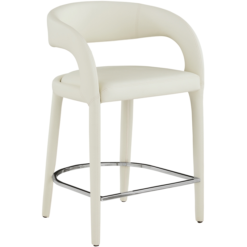 Meridian Furniture Sylvester Cream Vegan Leather Stool