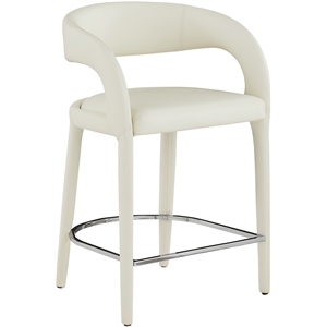 Meridian Furniture Sylvester Cream Vegan Leather Stool