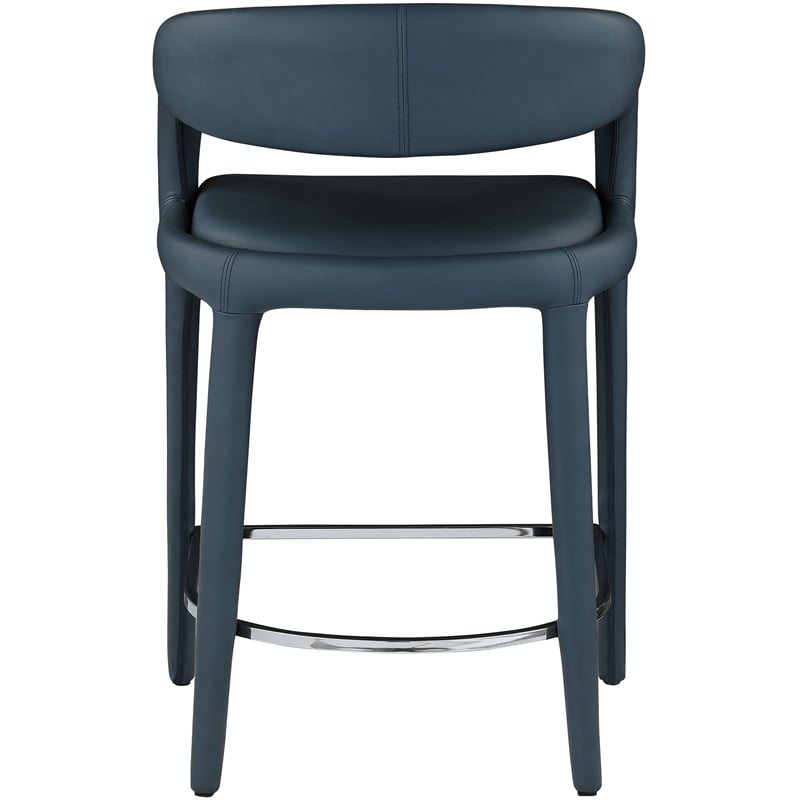 Meridian Furniture Sylvester Navy Vegan Leather Stool