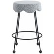 Meridian Furniture Fleur Grey Boucle Fabric Counter Stool