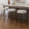 Meridian Furniture Fleur Grey Boucle Fabric Counter Stool