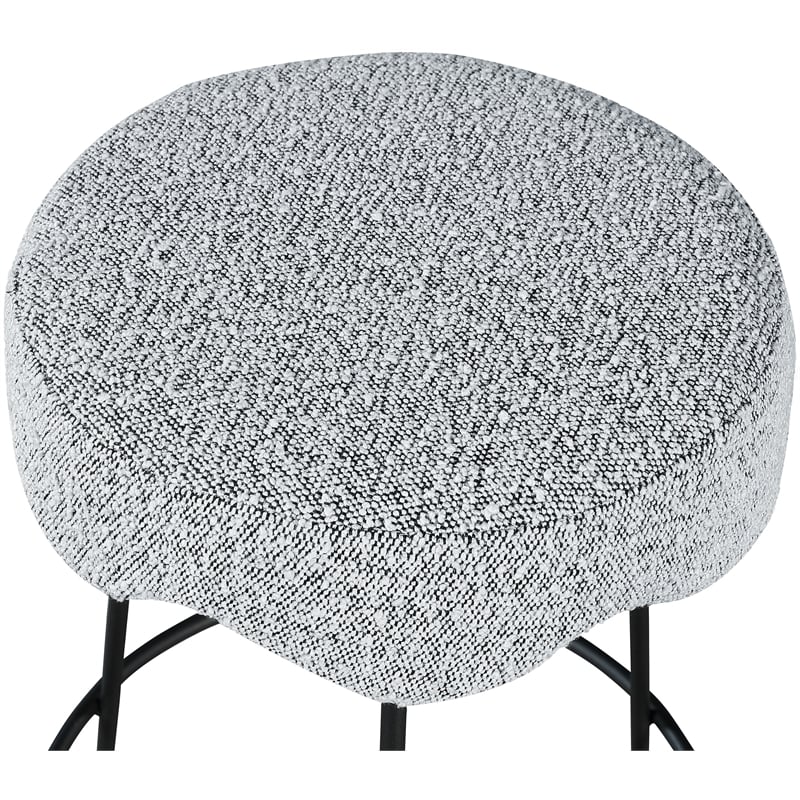 Meridian Furniture Fleur Grey Boucle Fabric Counter Stool