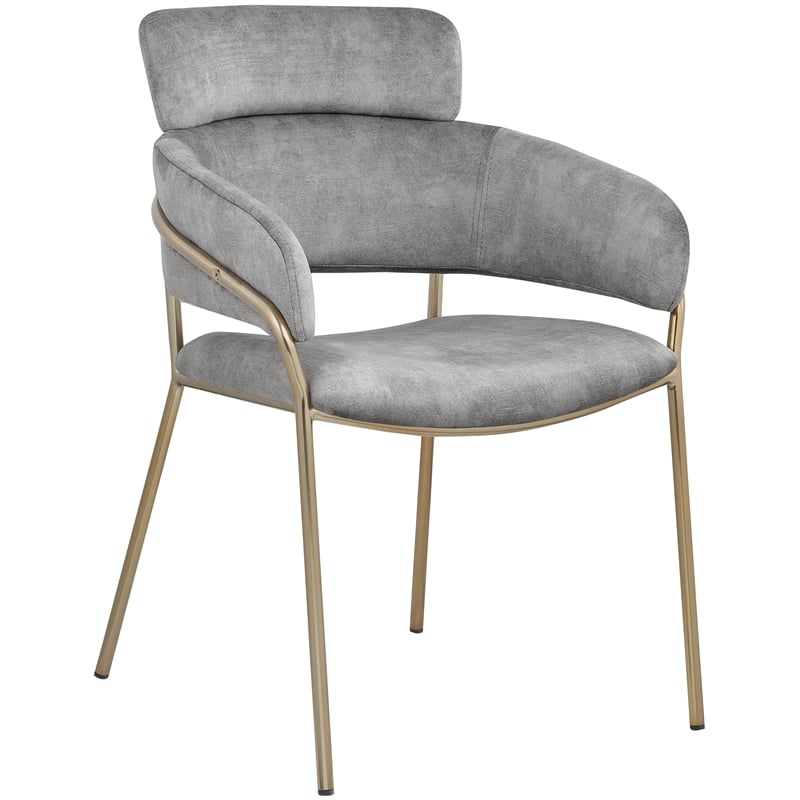 Meridian Furniture Yara Grey Velvet Dining Chair (Set of 2)