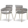 Meridian Furniture Yara Grey Velvet Dining Chair (Set of 2)