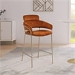 Meridian Furniture Yara Cognac Velvet Counter Stool