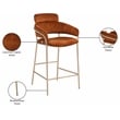 Meridian Furniture Yara Cognac Velvet Counter Stool