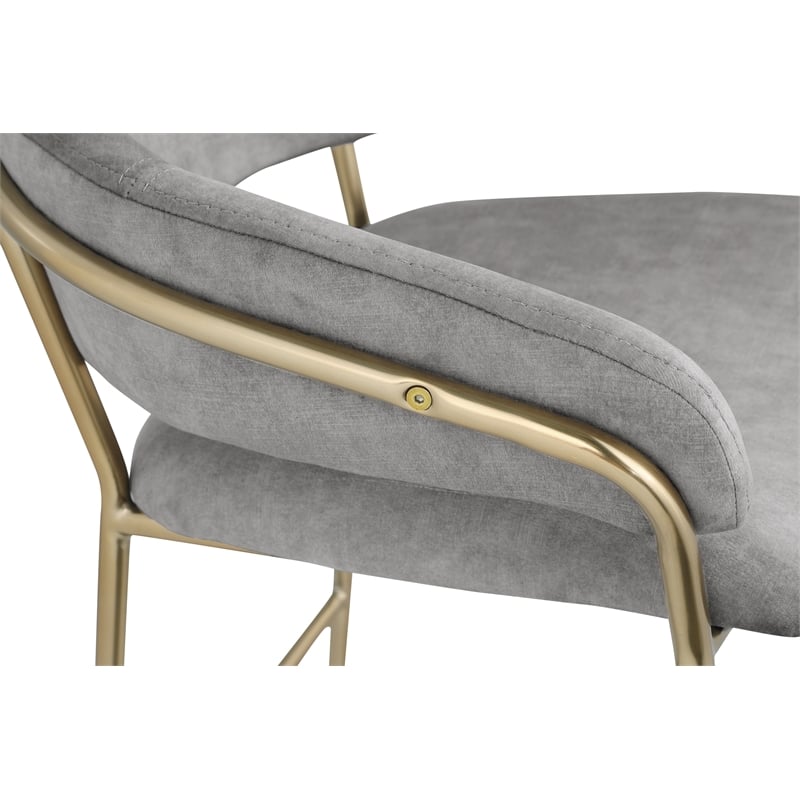 Meridian Furniture Yara Grey Velvet Counter Stool