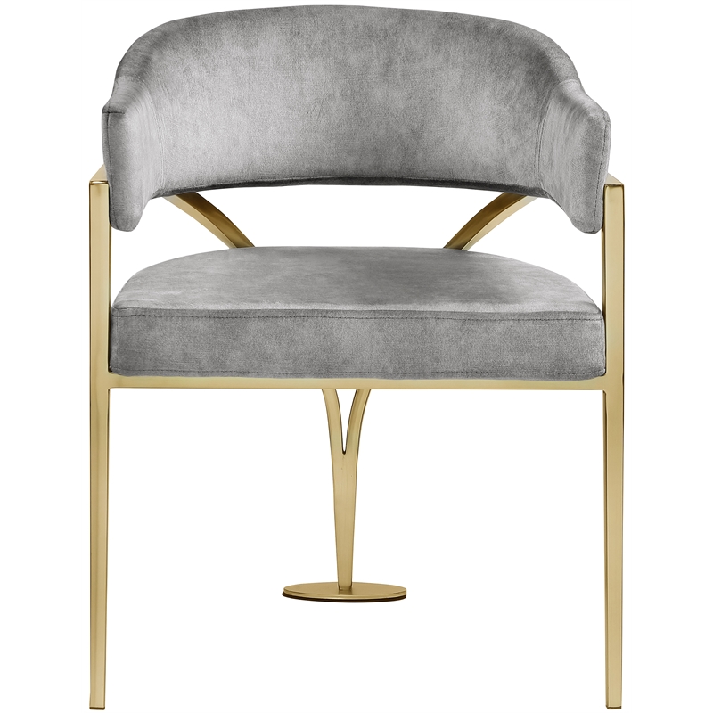 Meridian Furniture Madelyn Grey Velvet Dining Chair (Set of 2)