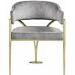 Meridian Furniture Madelyn Grey Velvet Dining Chair (Set of 2)