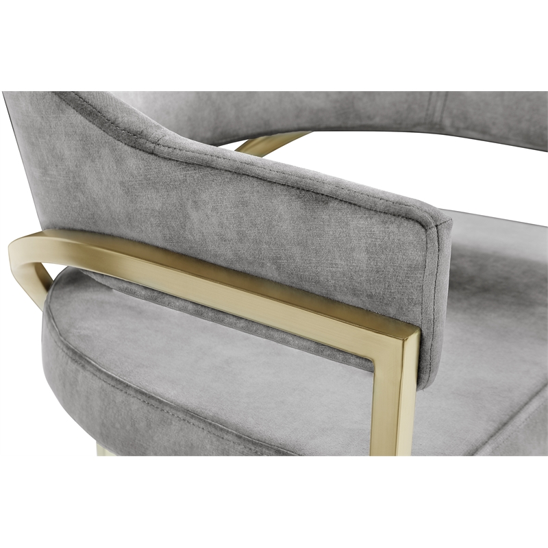 Meridian Furniture Madelyn Grey Velvet Dining Chair (Set of 2)