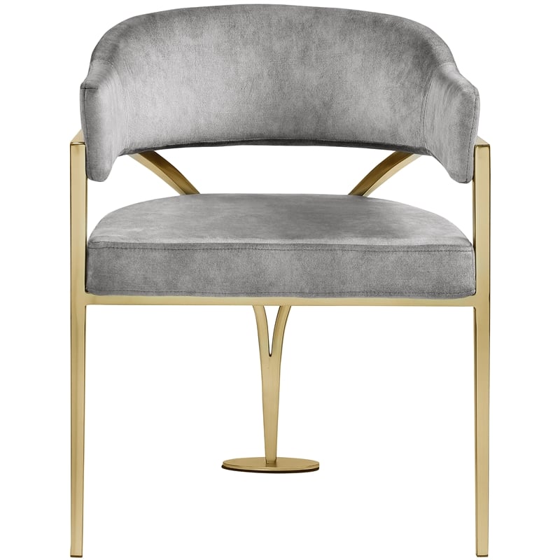 Meridian Furniture Madelyn Grey Velvet Dining Chair (Set of 2)