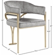 Meridian Furniture Madelyn Grey Velvet Dining Chair (Set of 2)