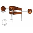 Meridian Furniture Madelyn Cognac Velvet Dining Chair (Set of 2)