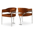 Meridian Furniture Madelyn Cognac Velvet Dining Chair (Set of 2)