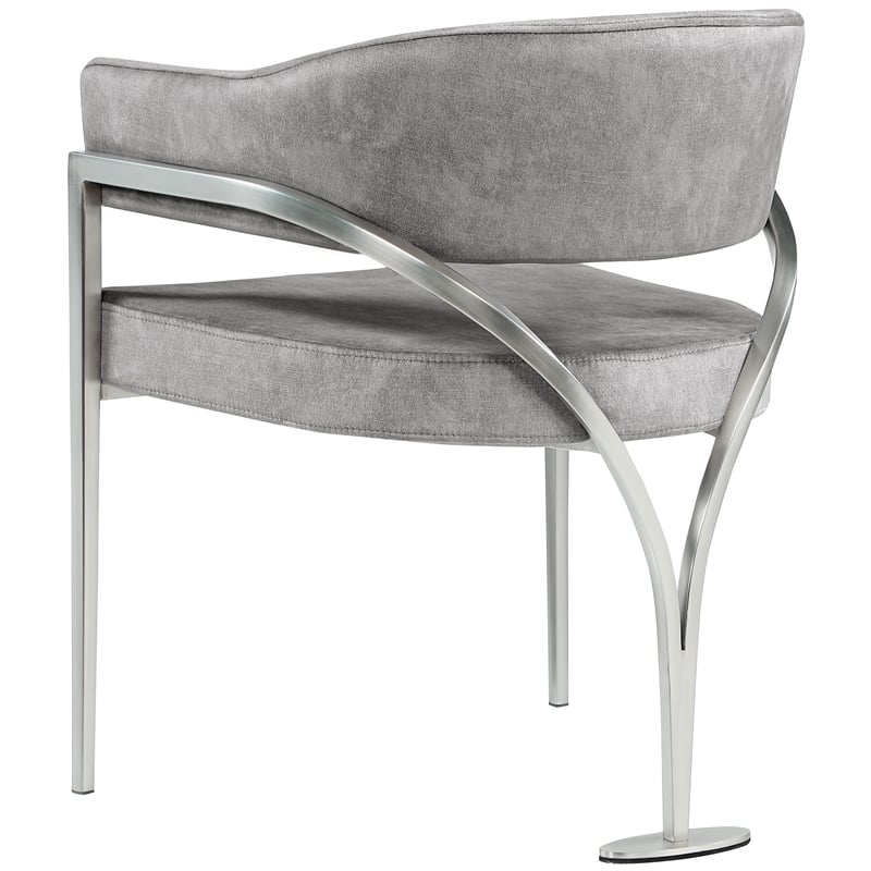 Meridian Furniture Madelyn Grey Velvet Dining Chair (Set of 2)