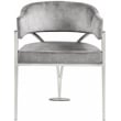 Meridian Furniture Madelyn Grey Velvet Dining Chair (Set of 2)