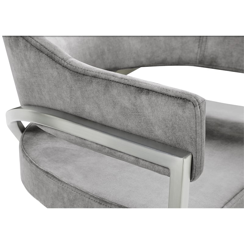 Meridian Furniture Madelyn Grey Velvet Dining Chair (Set of 2)