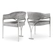 Meridian Furniture Madelyn Grey Velvet Dining Chair (Set of 2)