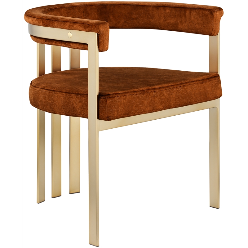 Meridian Furniture Marcello Cognac Velvet Dining Chair (Set of 2)