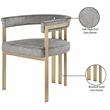 Meridian Furniture Marcello Grey Velvet Dining Chair (Set of 2)