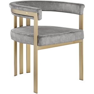 meridian furniture marcello grey velvet dining chair (set of 2)
