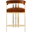 Meridian Furniture Marcello Cognac Velvet Counter Stool (Set of 2)