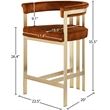 Meridian Furniture Marcello Cognac Velvet Counter Stool (Set of 2)