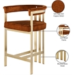 Meridian Furniture Marcello Cognac Velvet Counter Stool (Set of 2)