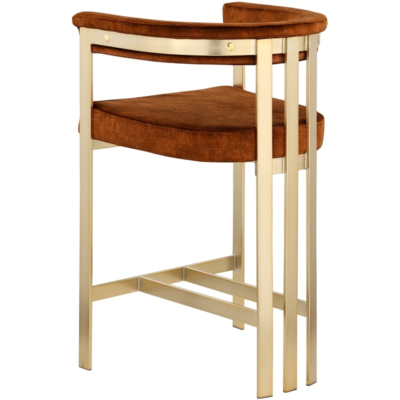Meridian Furniture Marcello Cognac Velvet Counter Stool (Set of 2)