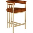 Meridian Furniture Marcello Cognac Velvet Counter Stool (Set of 2)