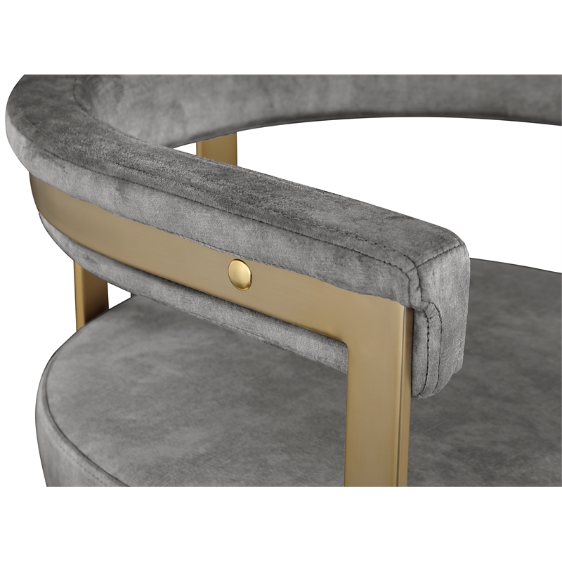 Meridian Furniture Marcello Grey Velvet Counter Stool (Set of 2)