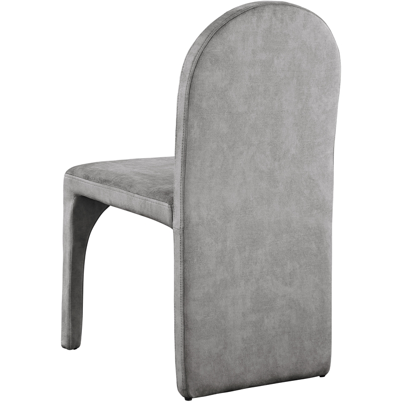 Meridian Furniture Summer Grey Velvet Dining Side Chair (Set of 2)