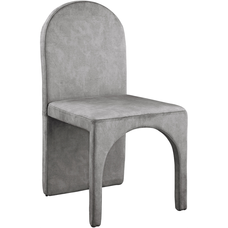 Meridian Furniture Summer Grey Velvet Dining Side Chair (Set of 2)