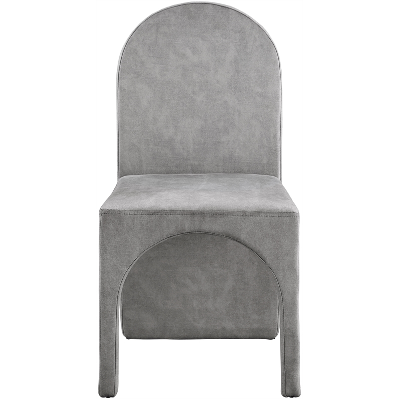 Meridian Furniture Summer Grey Velvet Dining Side Chair (Set of 2)