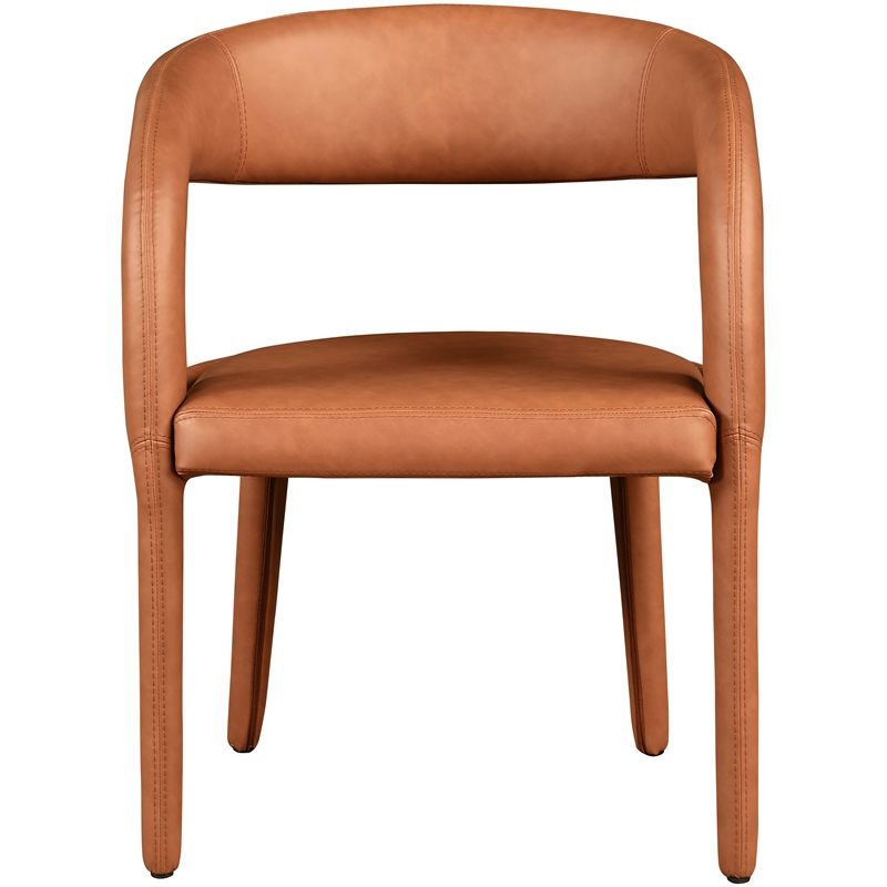 Meridian Furniture Sylvester Cognac Vegan Leather Dining Chair