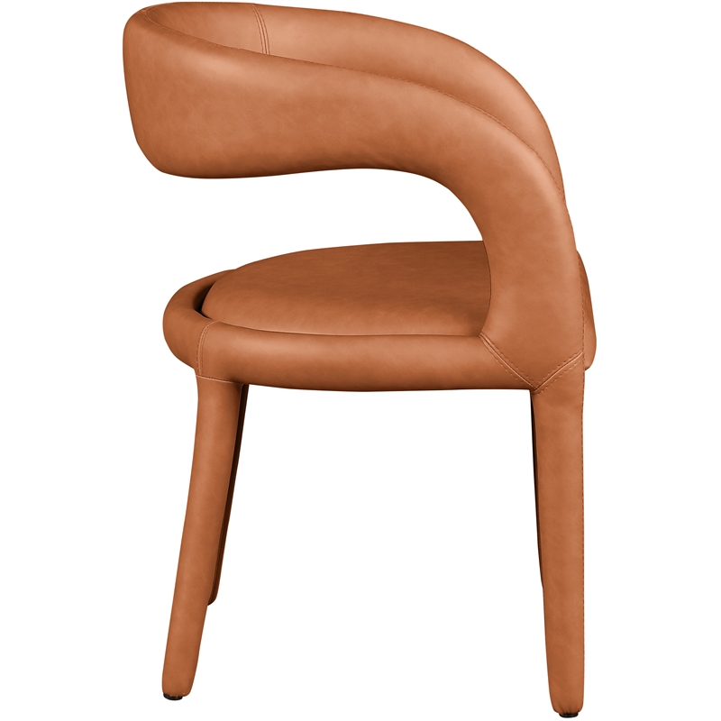 Meridian Furniture Sylvester Cognac Vegan Leather Dining Chair