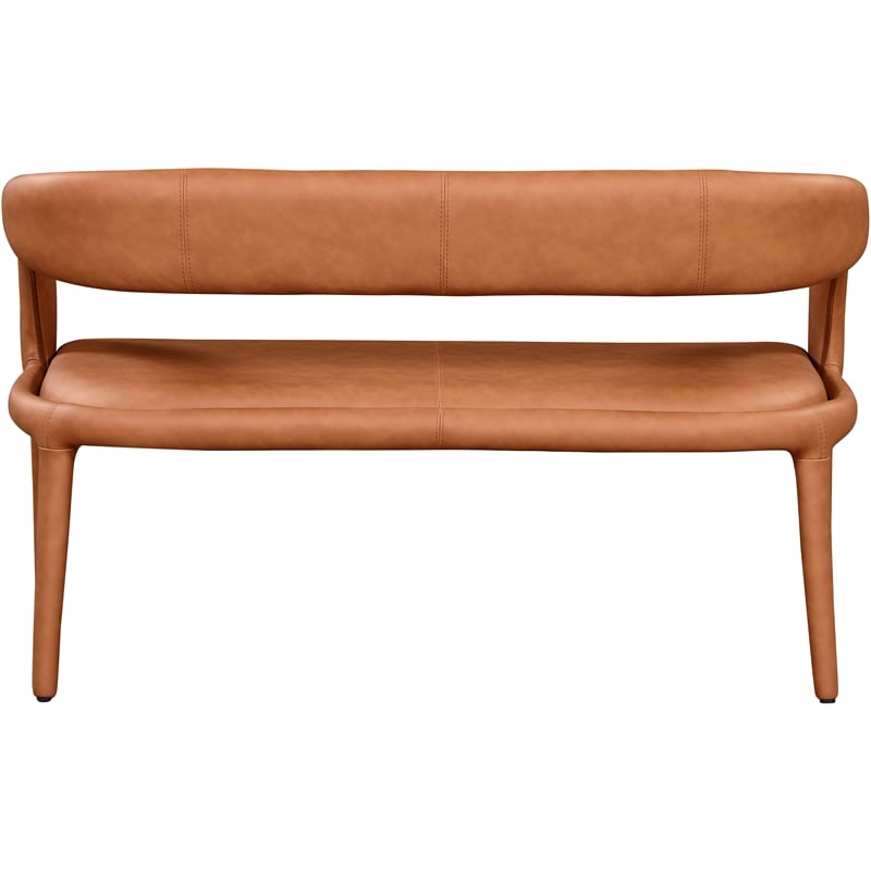 Meridian Furniture Sylvester Cognac Vegan Leather Bench