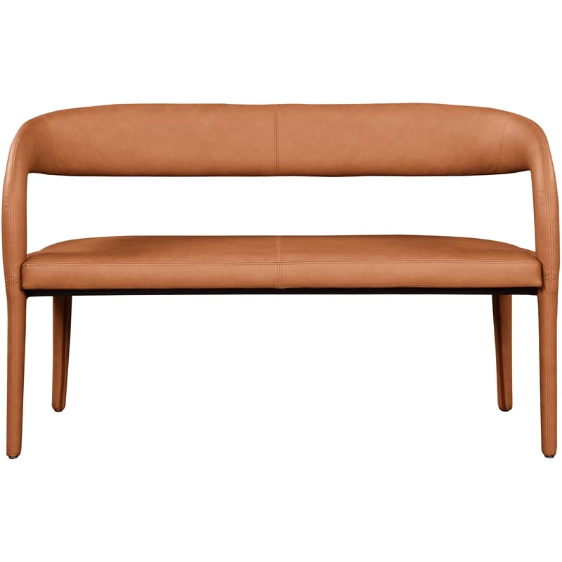 Meridian Furniture Sylvester Cognac Vegan Leather Bench