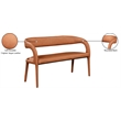 Meridian Furniture Sylvester Cognac Vegan Leather Bench