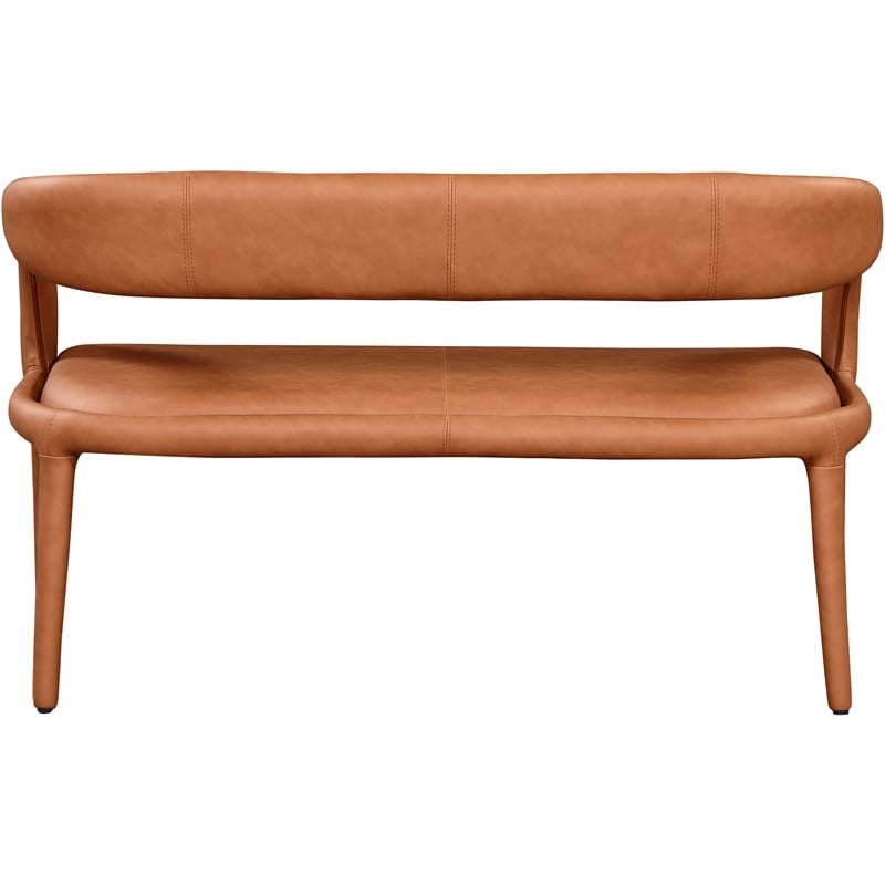 Meridian Furniture Sylvester Cognac Vegan Leather Bench