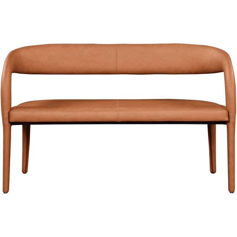 Meridian Furniture Sylvester Cognac Vegan Leather Bench