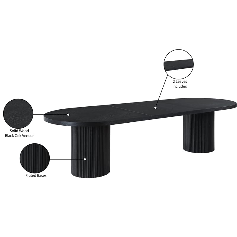 Meridian Furniture Belinda Black Oak Wood Dining Table